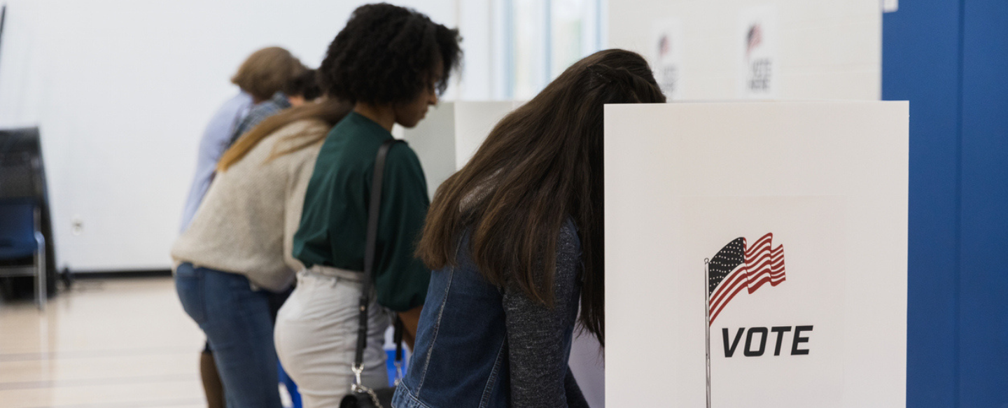 people at a polling station