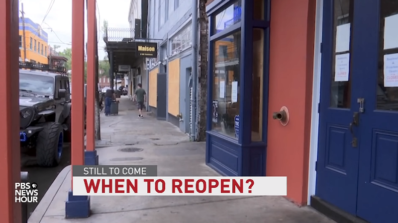 pbs news summary: when should america reopen?